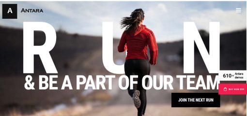 Antara - Runner Sports Website Design