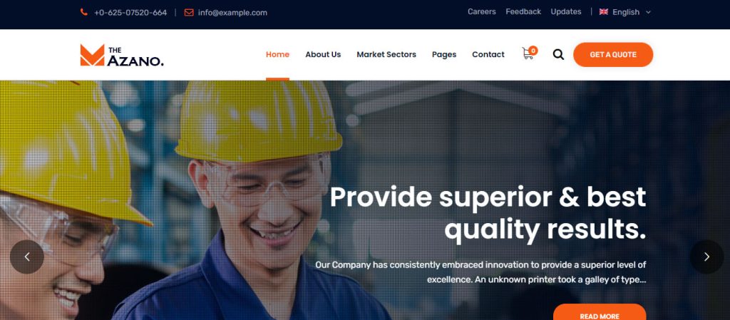 Azano - Industry and Construction Website Design - Create A Website