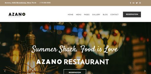 Azano - Restaurant Website Design
