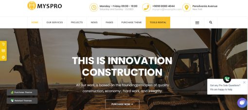 Myspro - Construction WordPress Theme