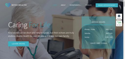 Ritzo - Health Care Website Design
