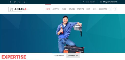 Antara - Plumber and Construction Website Design