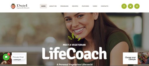 Dejyl - Health Coach & Vegetarian Lifestyle Website Design
