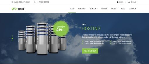 Gromyl - Responsive WHMCS Hosting Website Design