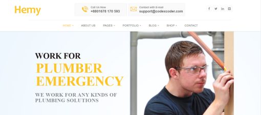 Hemy - Plumbing, Repair & Construction Website Design