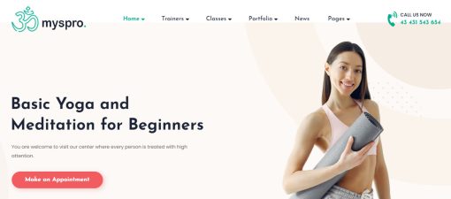Myspro - Yoga Website Design