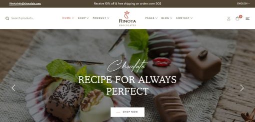 Rinota - Chocolate & Bakery Website Design