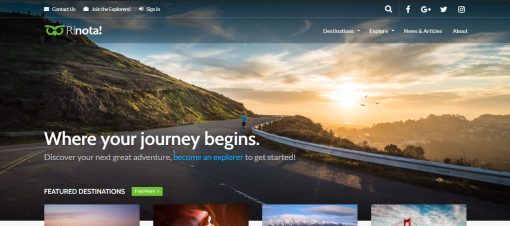 Rinota - Website Design For Travel Blogs