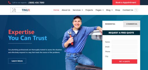 Tinux -  Construction and Repairing Website Design