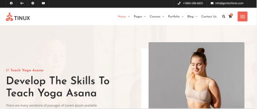 Tinux - Yoga Website Design