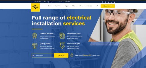 Tinux -  Electrician Services Website Design