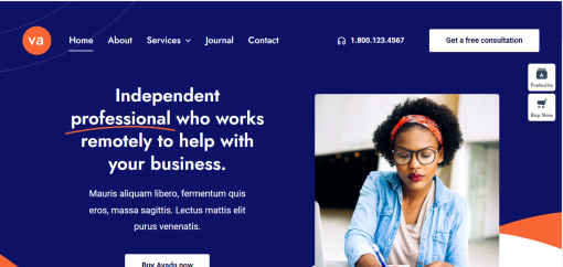 Avada– Virtual Assistant Site Design