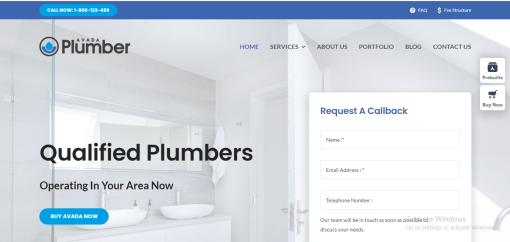 Avada– Plumber Site Design