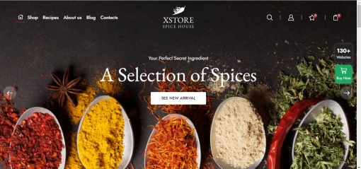 XStore Spices E-Commerce Site Design