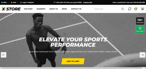 XStore – Sports  E-Commerce Site Design