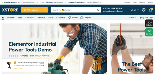XStore – Industrial Power Tools E-Commerce Site Design
