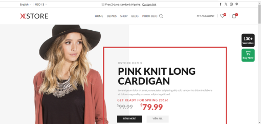 XStore Home Minimal E-Commerce Site Design