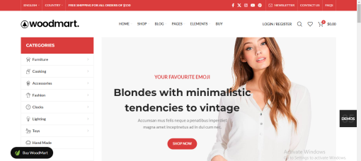Woodmart – Fashion E-Commerce Site Design