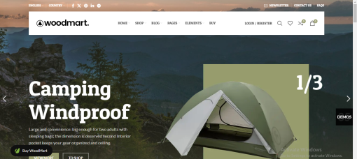 Woodmart – Camping E-Commerce Site Design