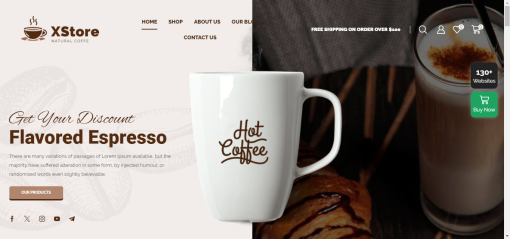 XStore – Coffee E-Commerce Site Design