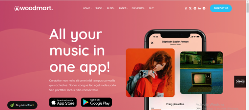 Woodmart – Mobile App E-Commerce Site Design