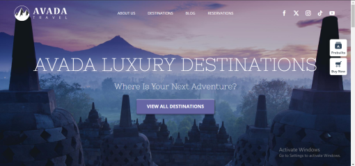Avada – Travel Website Design